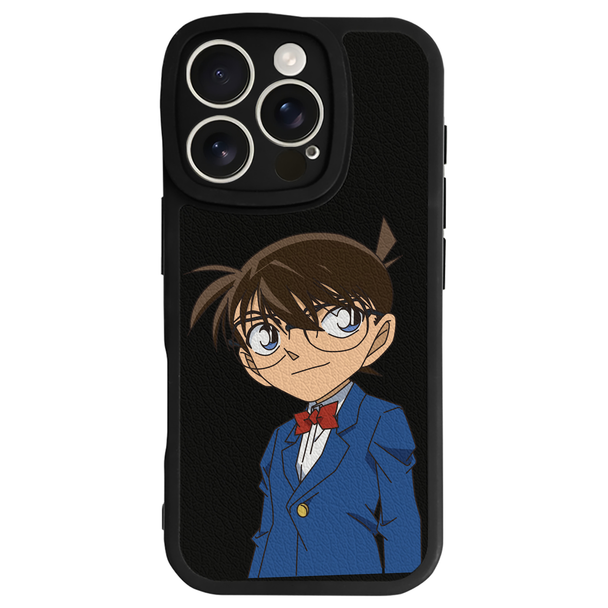 （画像用） 名探偵コナン 江戸川 コナン Detective Conan Conan Edogawa 【iPhone 16シリーズ対応】シリコンスマホケース（レザー調） 材質：シリコン